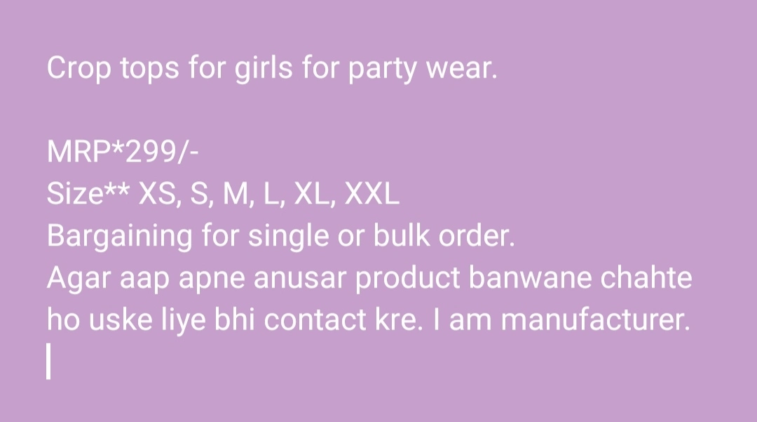 Crop tops for Girls for party wear uploaded by Pkdigital enterprises on 9/17/2023