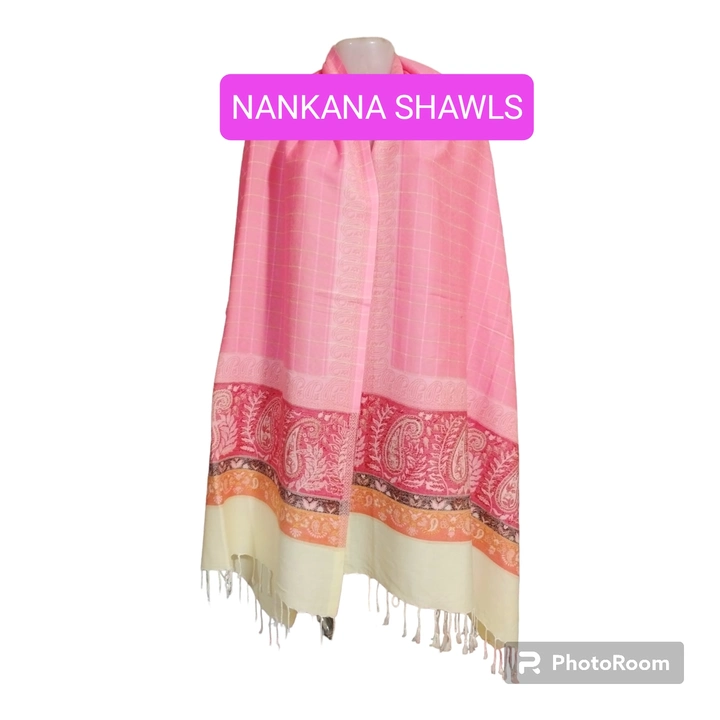 Pashmina check reversible stoles  uploaded by NANKANA SHAWLS on 9/17/2023