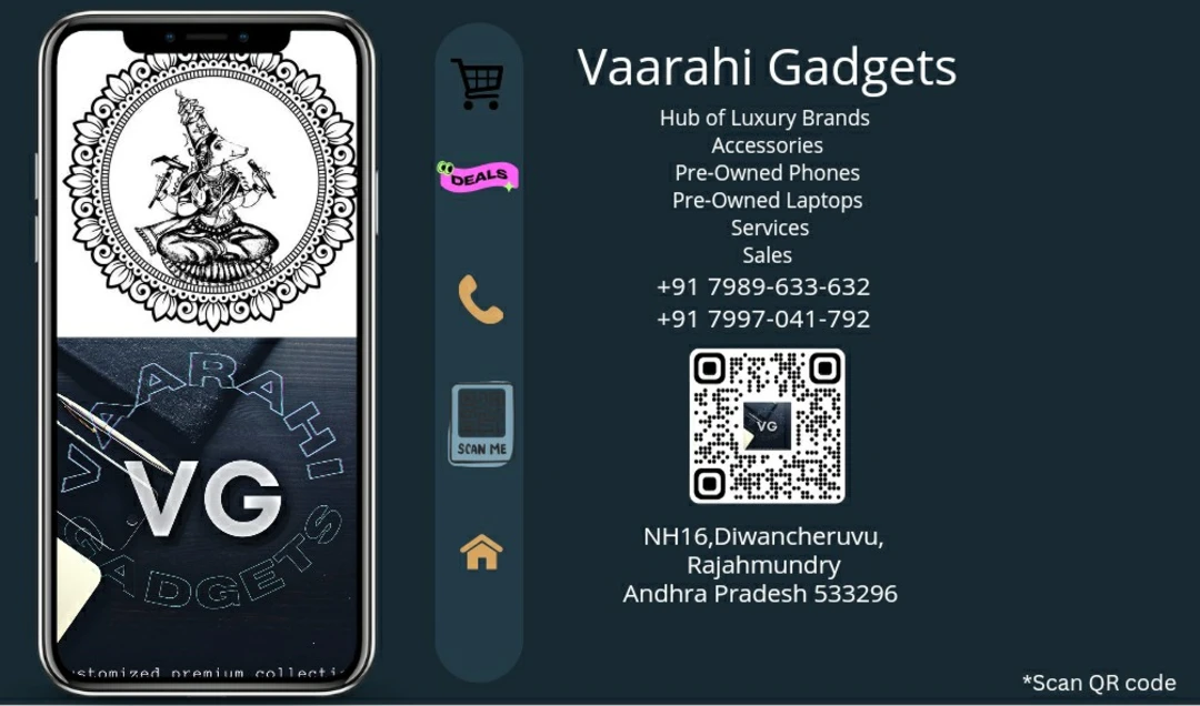 Visiting card store images of Vaarahi Gadgets