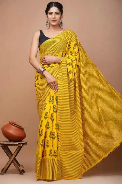 Pure cotton malmal saree for women  uploaded by Febric print  on 9/17/2023