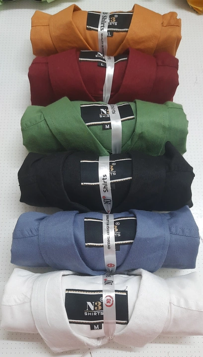 N3 Cotton mens wear washing plain Shirt uploaded by Nishant Traders on 9/18/2023
