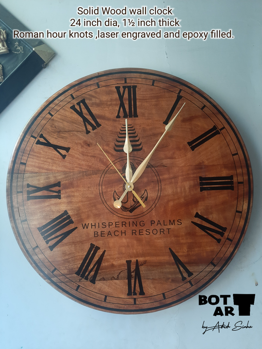 Wood wall clock uploaded by business on 9/18/2023