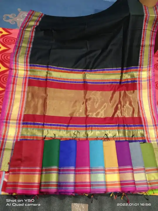 Banarasi cotton fabric satan Patta border saree  uploaded by business on 9/18/2023