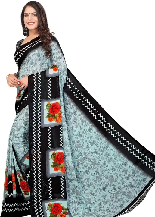 Multicolor printed saree uploaded by business on 9/18/2023