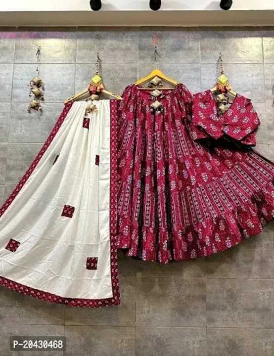 Classic Cotton Striped Lehenga Cholis for Women with Dupatta uploaded by Radhe krishna store on 9/18/2023