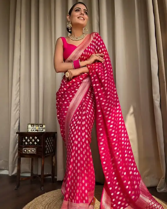 SEMI GEORGETTE BANARASI SAREE uploaded by S.N.COLLECTIONS  on 9/18/2023
