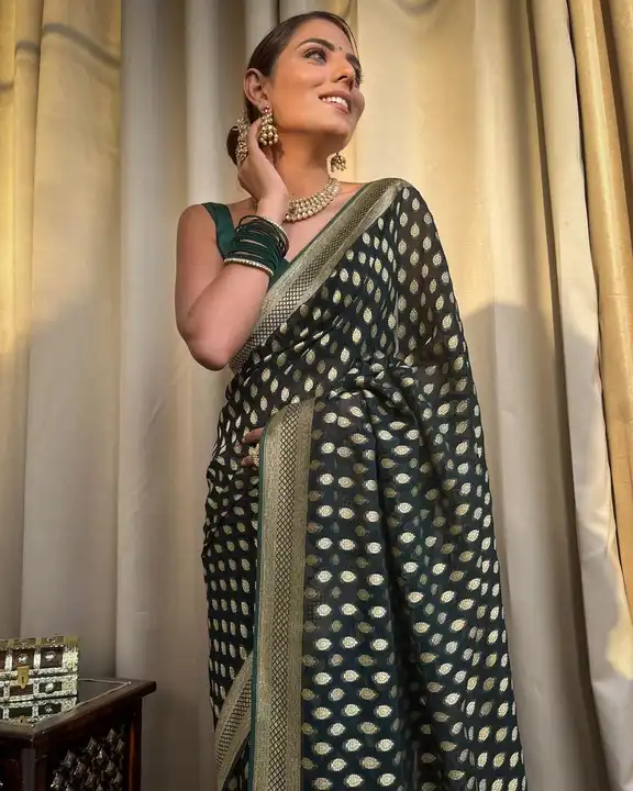 SEMI GEORGETTE BANARASI SAREE uploaded by S.N.COLLECTIONS  on 9/18/2023