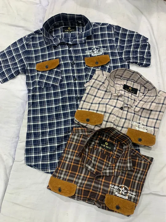 Check sholder patch shirt uploaded by business on 9/18/2023