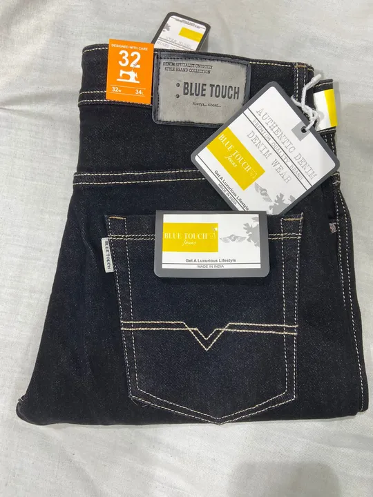Men's jeans black raw denim [Minimum 10sets(1 set=6pcs) free guaranteed delivery] uploaded by Blue Touch jeans on 9/18/2023