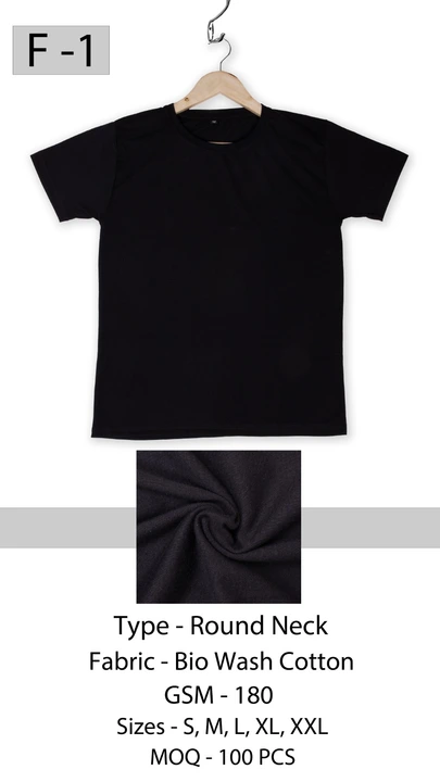 Bio wash cotton Round neck tshirt uploaded by M&G Creations on 9/18/2023