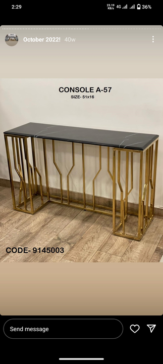 SS console table  uploaded by business on 9/18/2023