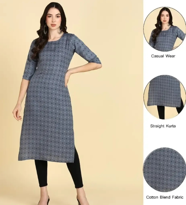 Roundneck printed Kurti  uploaded by business on 9/18/2023