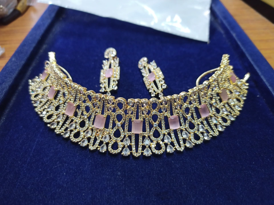 R2 pink choker necklace set uploaded by R.C.DEY JEWELLERS on 9/19/2023