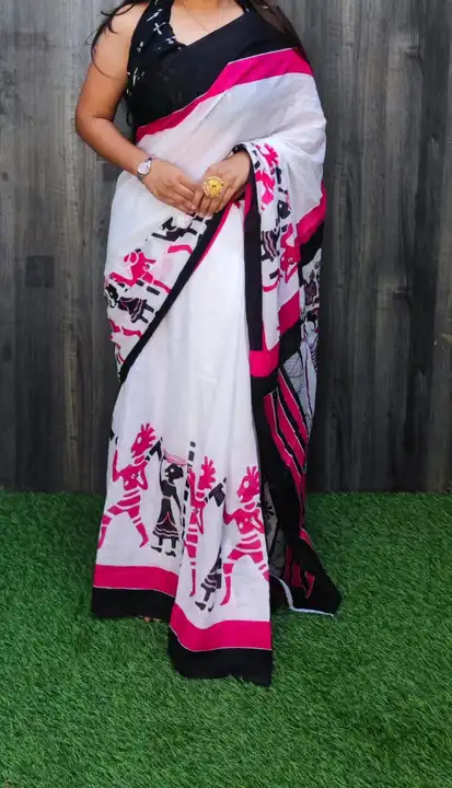 Hand block printed saree  uploaded by business on 9/19/2023