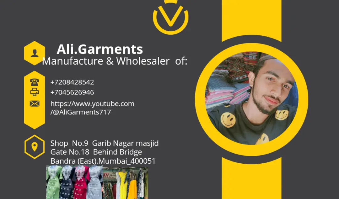 Visiting card store images of Ali Garment