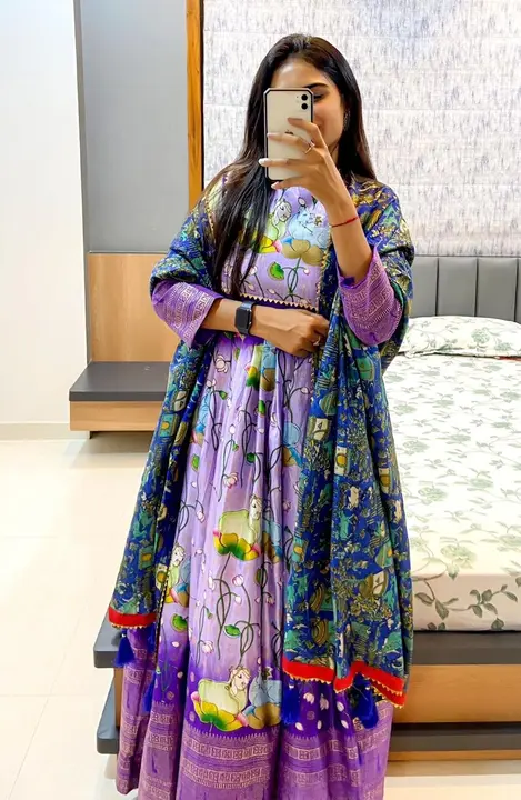 *Indulge in a fashion-forward choice by procuring the Dola Silk Foil Printed Gown online, showcasing uploaded by BOKADIYA TEXOFIN on 9/19/2023