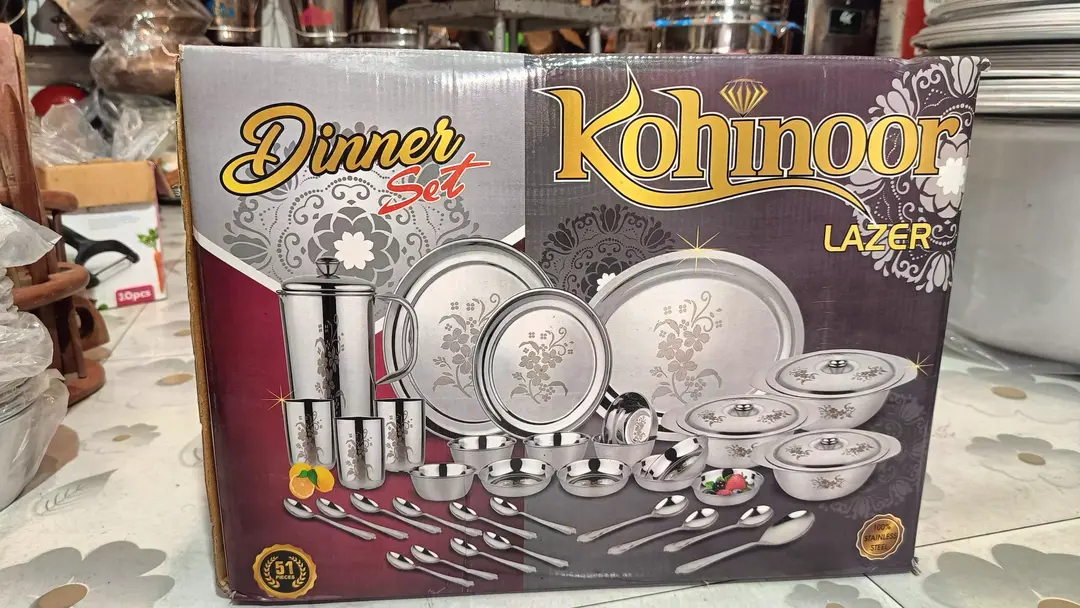 Kohinoor steel dinner set uploaded by Shokeen trader's on 9/19/2023