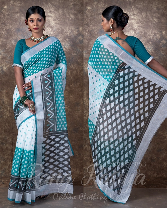 Slab cotton block print sarees uploaded by RangRasiya Fashion on 9/19/2023