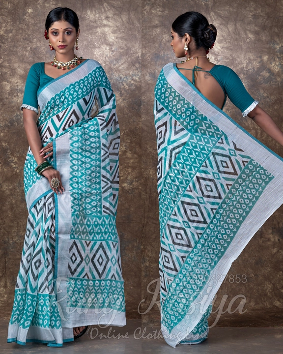 Slab cotton block print sarees uploaded by RangRasiya Fashion on 9/19/2023