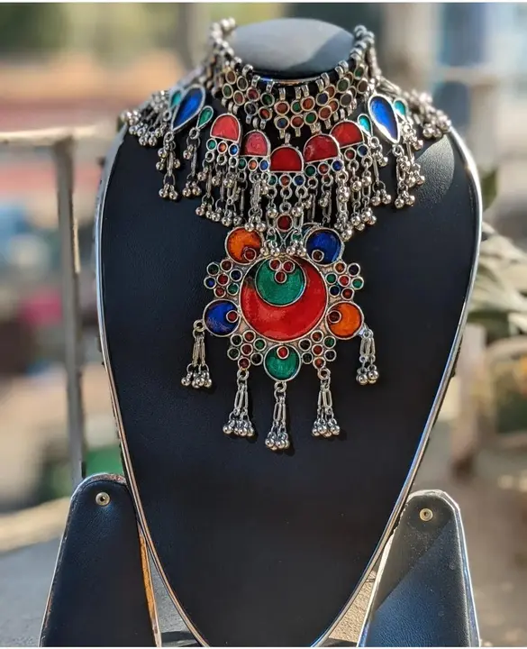 Oxidised meenakari choker necklace set  uploaded by Sb designs on 9/19/2023