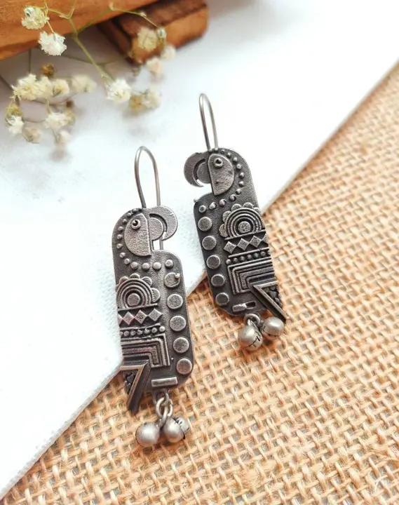 Oxidised perot earrings  uploaded by business on 9/19/2023