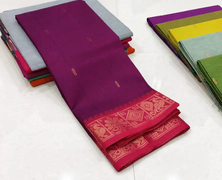 Post image *💐NEW ARRIVALS OF KANCHI COTTON SAREES🌴* 

*🌾OFFICE &amp; FORMAL USE COLLECTIONS*

*🌿Beautiful colour combinations*

*🌺80's count pure cotton

🥵 *Handmade plain Putta**

*🌾 Attractive borders*

*🌼 100% pure cotton*

*🌷 5.5 mtr Saree with out blouse*

*🌴 Saree Rs+ shipping*

*💧💧Confirm your order soon..*