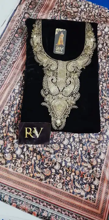 Velvet suits with stole at wholesale prices  uploaded by Rv Products on 9/19/2023