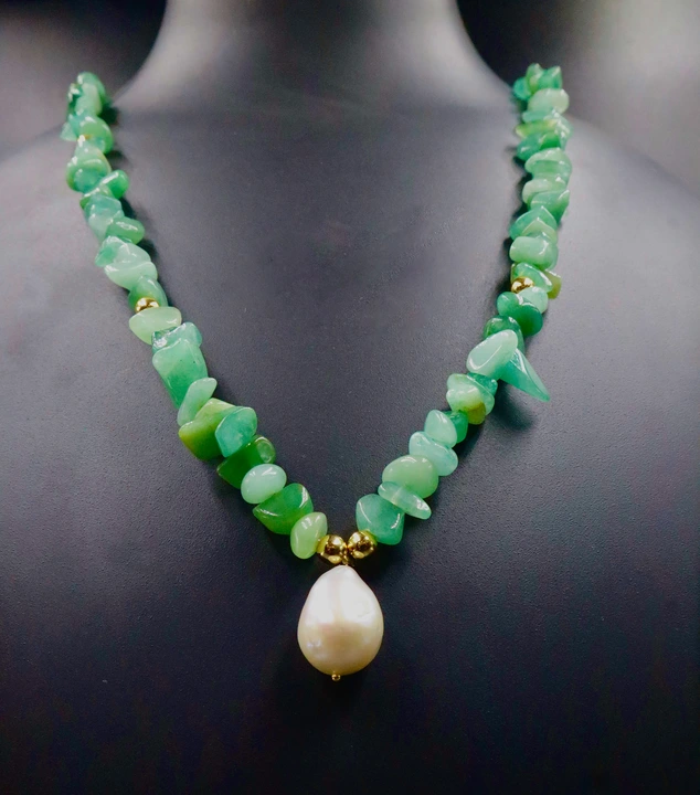 Green Aventurine chip with Baroque beads mala
 uploaded by Handmade Product on 9/20/2023