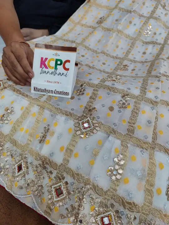 Pure Georgette Bandhani Ghatchola Panetar Theme Jaipuri Lehenga uploaded by KCPC Bandhani on 9/20/2023