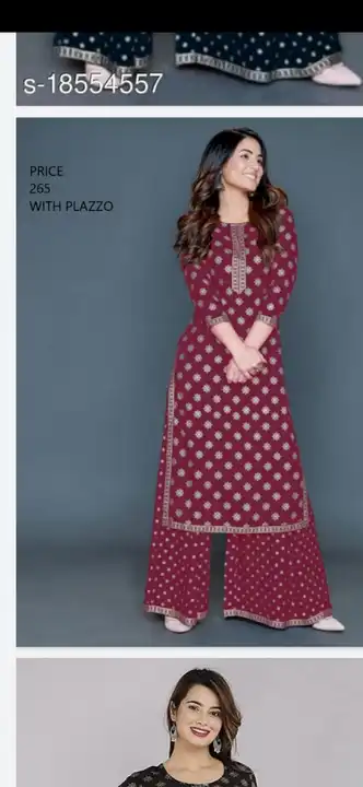 Reyon printed kurti with plazzo  uploaded by business on 9/20/2023