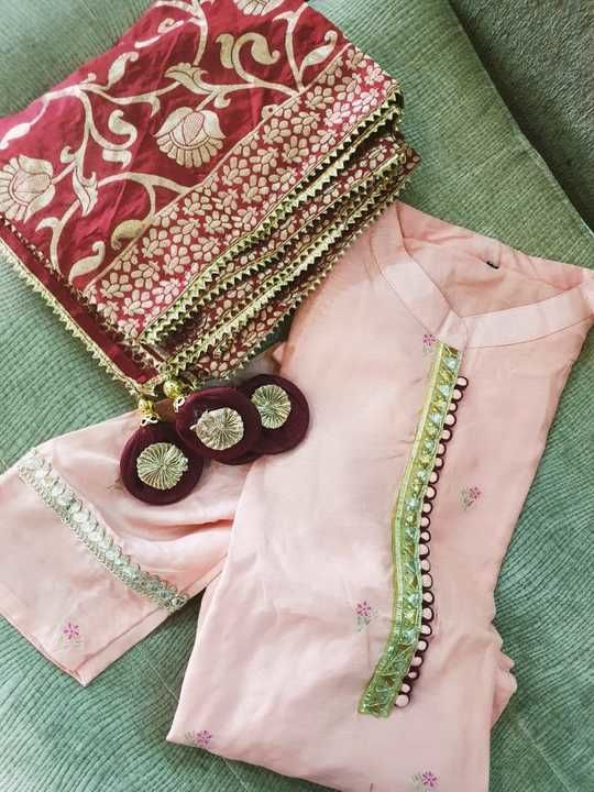 Pure weaving silk fancy embroidery pure silk dup haevy latkan  uploaded by Shidivinayak creation on 3/21/2021