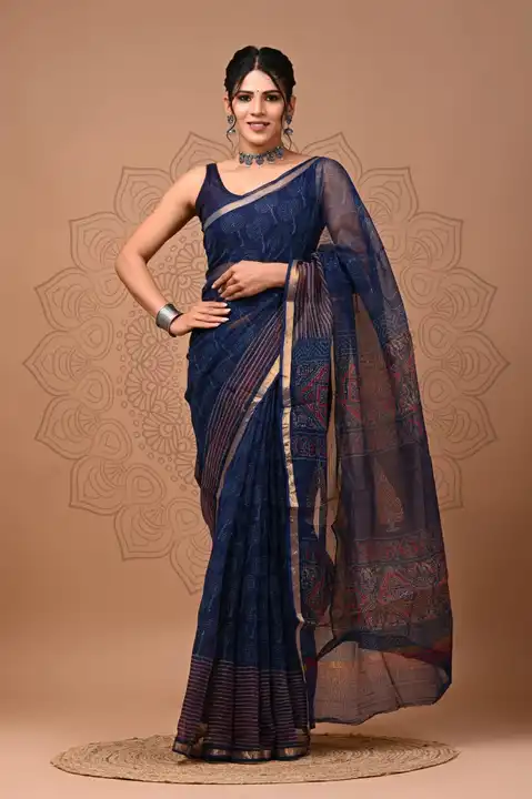 Hand block printed Kota doriya sarees  uploaded by The print house  on 9/20/2023