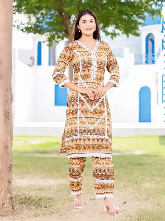 Cotton embroidered foil printed kurti with pent and dupatta  uploaded by PANIHARI COLLECTION CENTRE on 9/20/2023