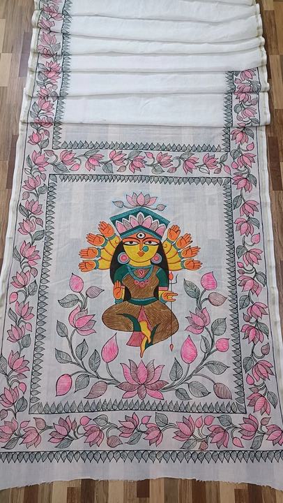 Hand painted saree uploaded by Aethon Creations  on 9/20/2023
