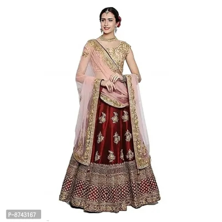 Womens Semi Sttched Embroidered Lehenga Choli and Dupatta set (Rukmani)

 Color:  Maroon

 Fabric:   uploaded by business on 9/20/2023