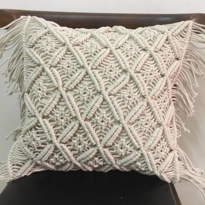 Macrame cushion cover uploaded by Sister's creation on 3/21/2021