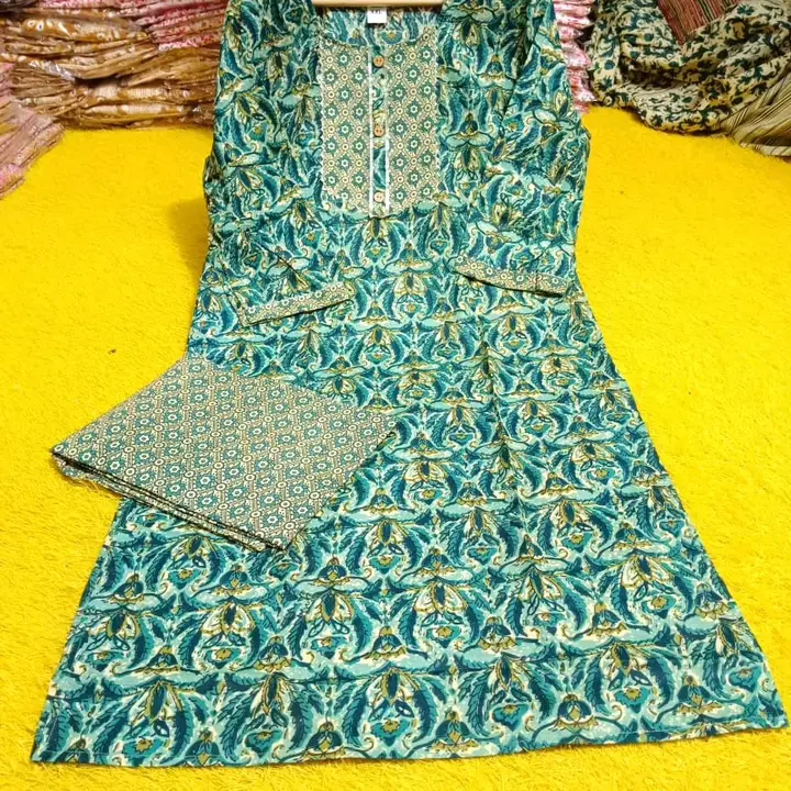 Jaipuri Print Cotton fabric kurta pant set  uploaded by business on 9/21/2023