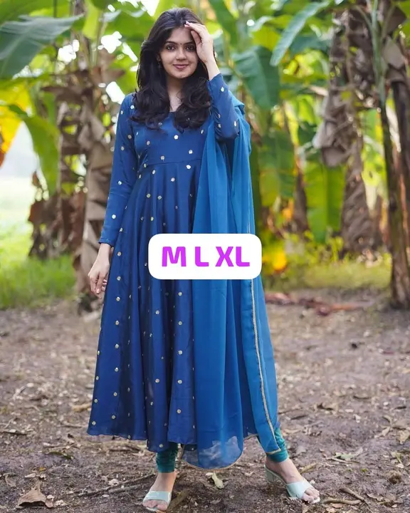 Pea blue anarkali with dupatta  uploaded by business on 9/21/2023