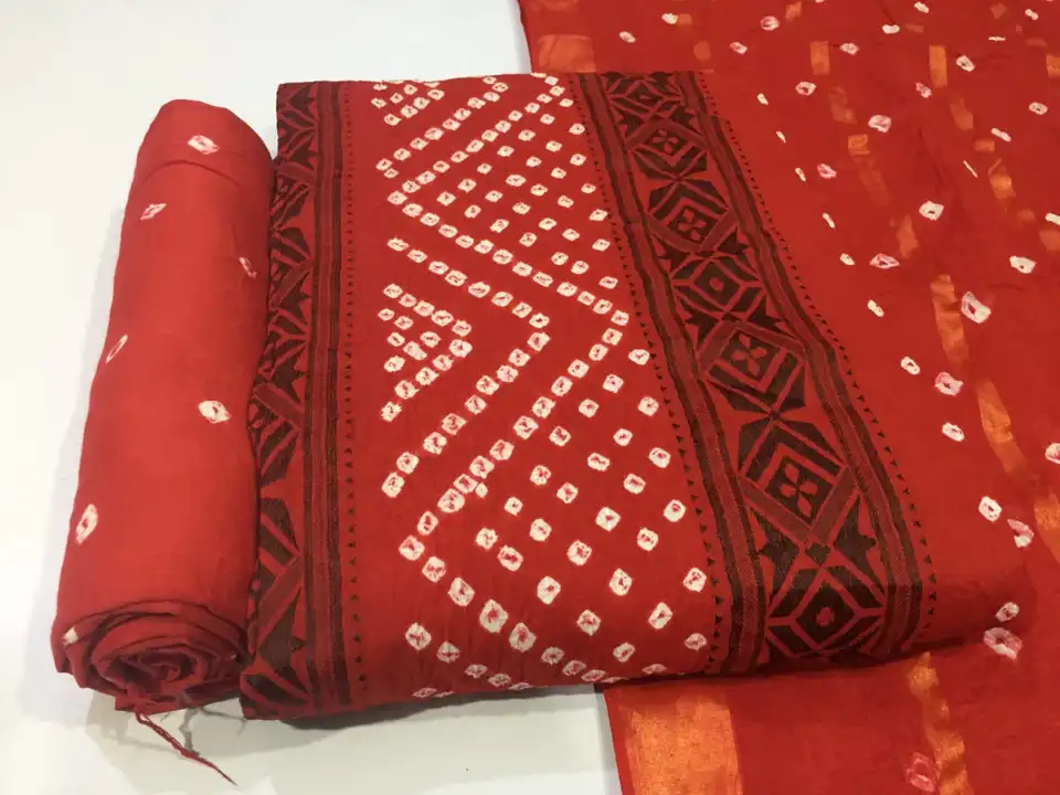 PREMIUM WEAVING COTTON FABRIC WITH SMALL BANDHANI CONCEPT  uploaded by business on 9/21/2023