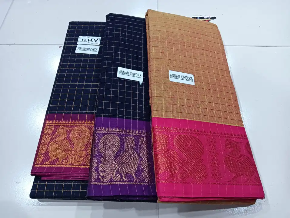 Annam check sarees  uploaded by business on 9/21/2023