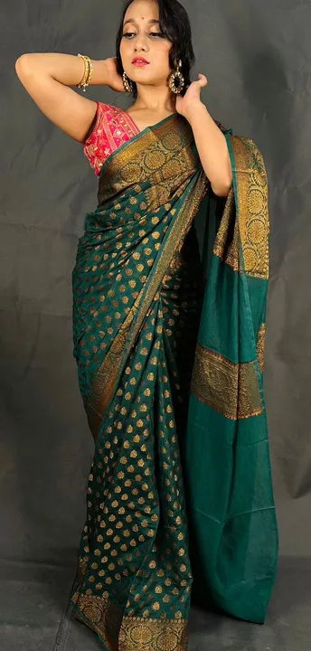 Banarasi Semi Georgette silk saree  uploaded by Hashim textiles on 9/21/2023