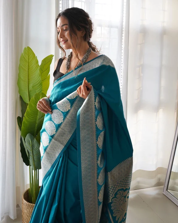 Rich pallu with allovar silver zari weaving design saree  uploaded by business on 9/21/2023