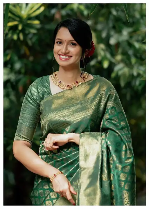 Rich pallu with allovar golden zari weaving design saree  uploaded by Dhananjay Creations Pvt Ltd. on 9/21/2023