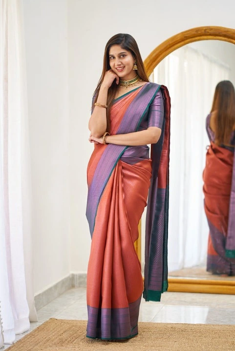 Rich pallu with silver and golden zari weaving design saree uploaded by DHANANJAY CREATIONS on 9/21/2023