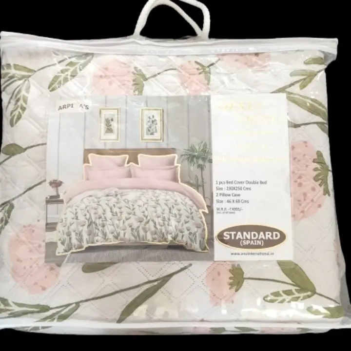 Reversable quilted bed cover with pillow cover uploaded by ANU INTERNATIONAL on 9/22/2023