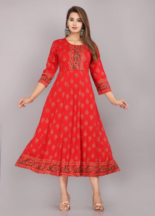 Anarkali gown with hank work  uploaded by Shree shayam enterprises on 9/22/2023