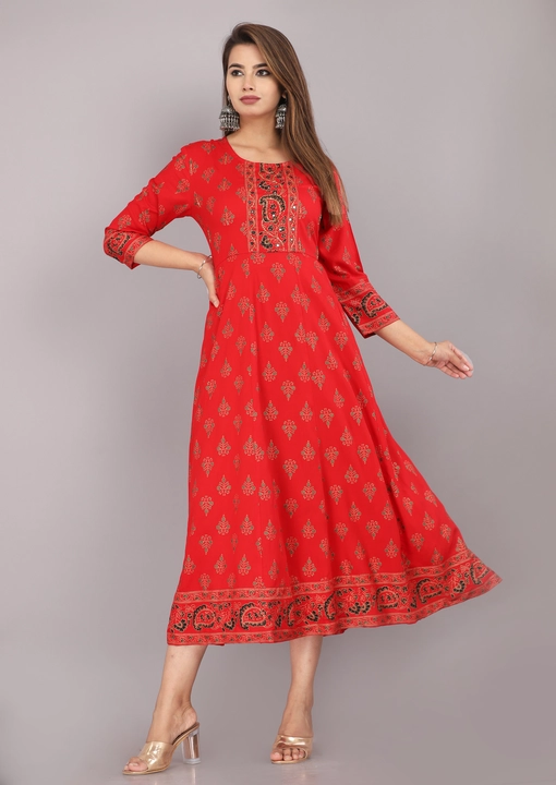 Anarkali gown with hank work  uploaded by business on 9/22/2023