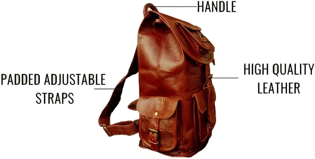 Vintage leather laptop backpack  uploaded by Leather goods on 9/22/2023