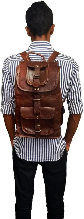 Vintage leather laptop backpack  uploaded by Leather goods on 9/22/2023