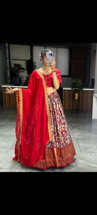 Kalamkari leghan uploaded by SS fashion world on 9/22/2023